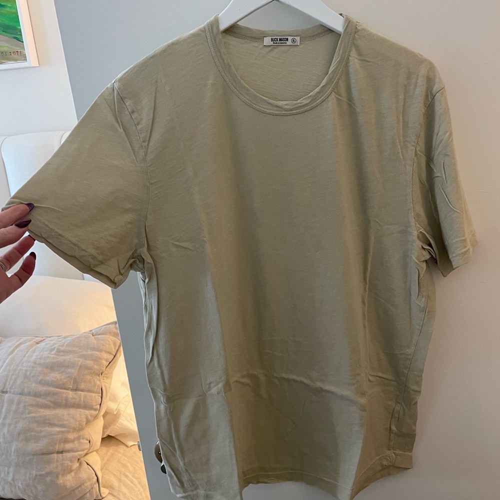 BUCK MASON SLUB CURVED HEM TEE